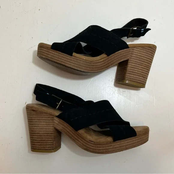 Toms Ibiza Black Suede Sandal - Size 9.5 - Picture 2 of 10